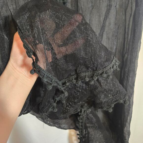 Vtg Pretty Angel Silk Maxi Skirt Large Sheer Witch Whimsygoth Grunge Fairy Boho - Picture 4 of 7